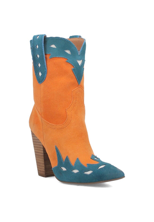 Spicy Mid Calf Western Boot, BLUE ORANGE, hi-res image number null