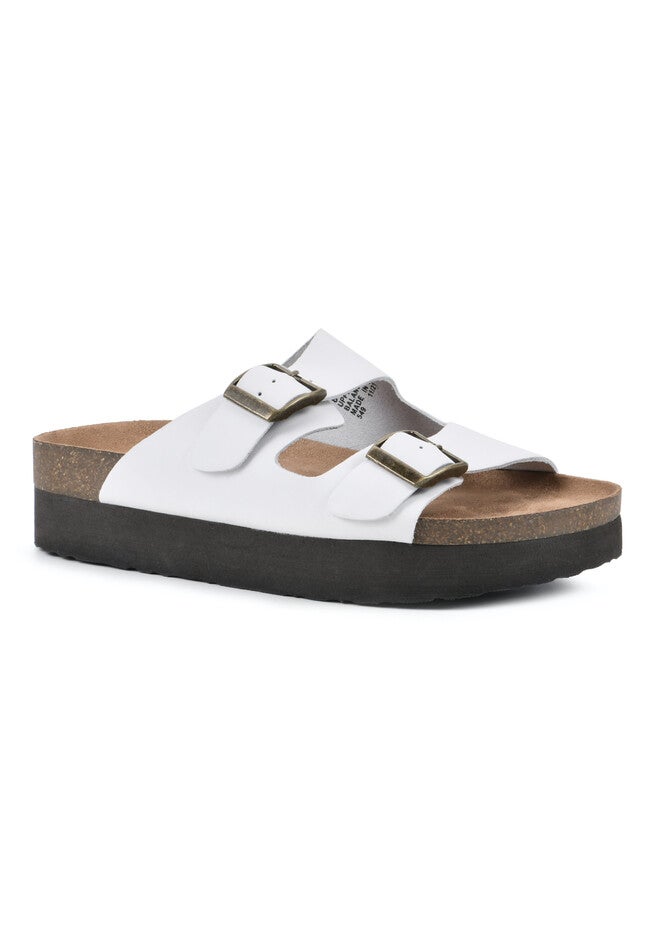White Mountain High Flyer Footbed Sandal, WHITE LEATHER, hi-res image number 0
