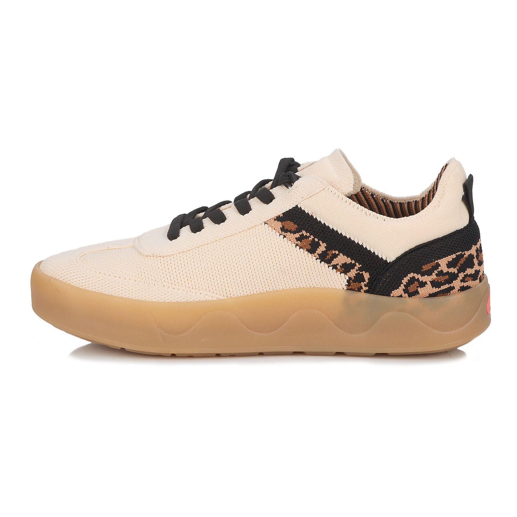 Stella Stretch Knit Sneaker, CREAM TAN BLACK, alternate image number 4