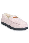 Quilted Jersey Mocassin Slipper Slippers, PINK, hi-res image number null