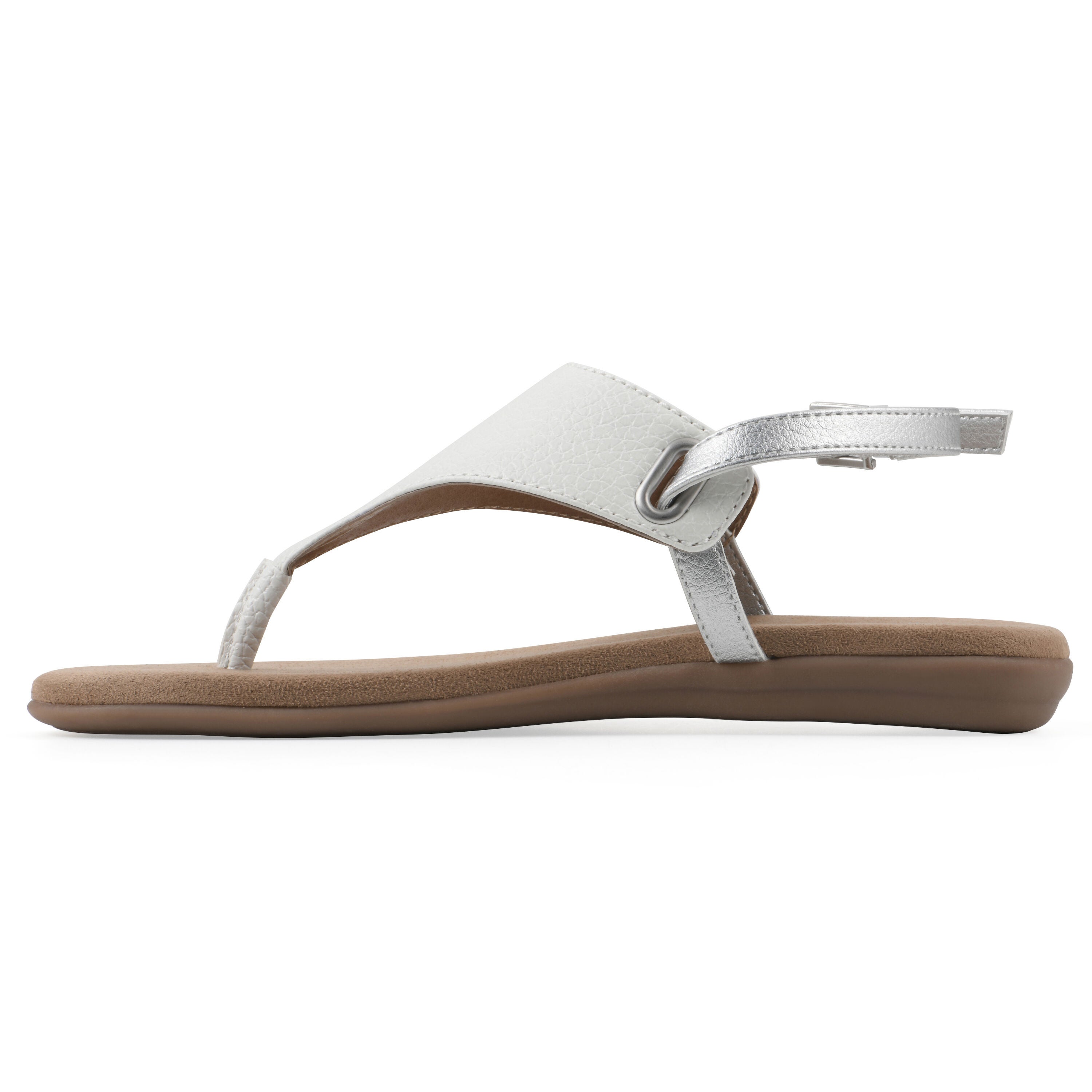 Lifted Backstrap Sandal, WHITE SMOOTH, alternate image number 3
