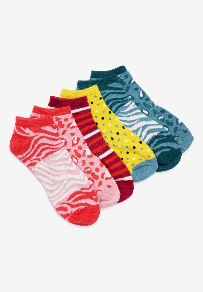6 Pack Ankle Sock, ANIMAL PRINT, hi-res image number 0