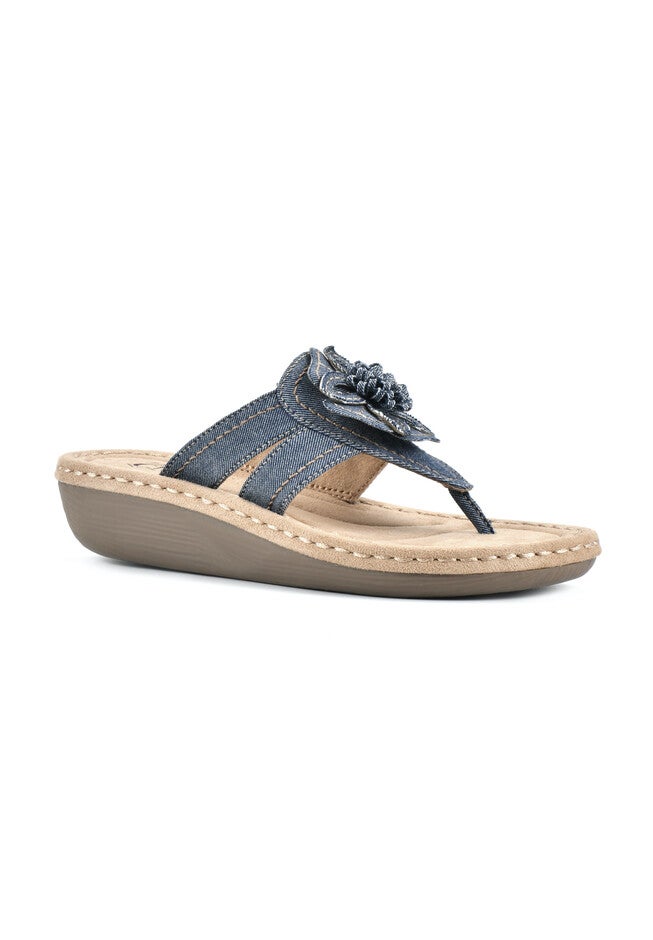 Cliffs Carnation Wedge Sandal, DENIM BLUE FABRIC, hi-res image number 0
