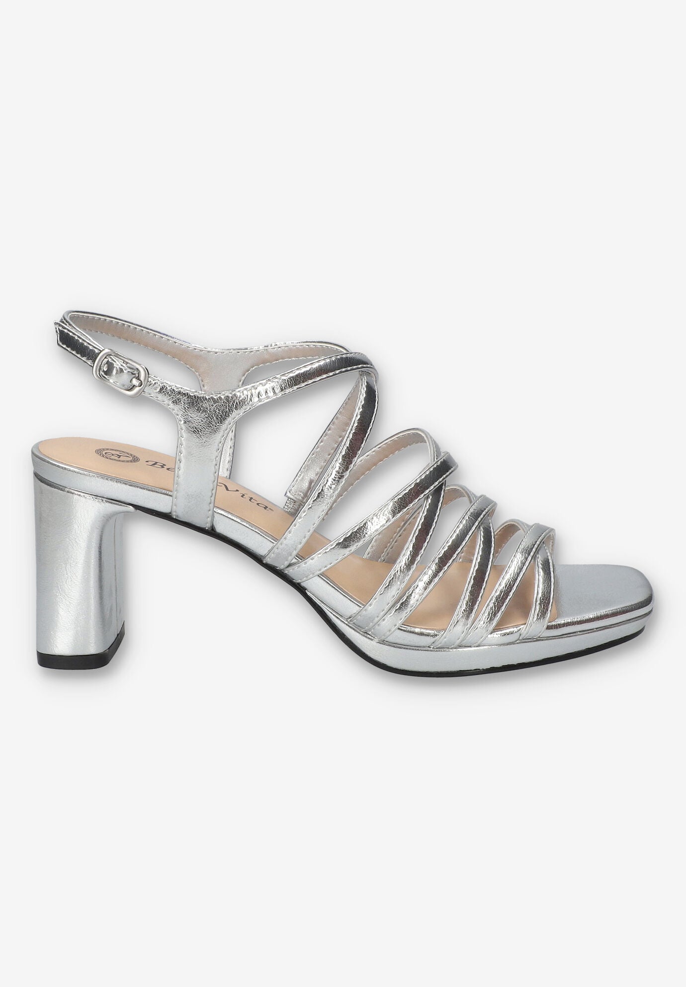 Damsel Square Toe Heeled Sandal, SILVER METALLIC, alternate image number 2