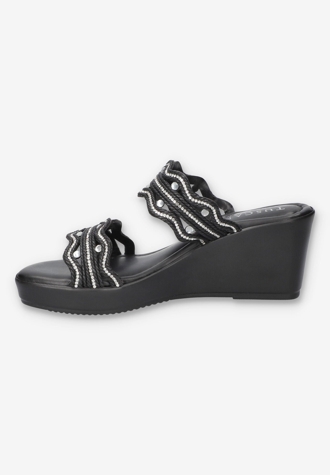 Selva Wedge Sandal, BLACK, alternate image number 4