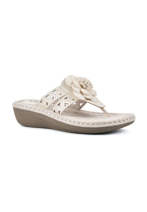 Cynthia Wedge Sandal, BUTTERCREAM SMOOTH, hi-res image number null