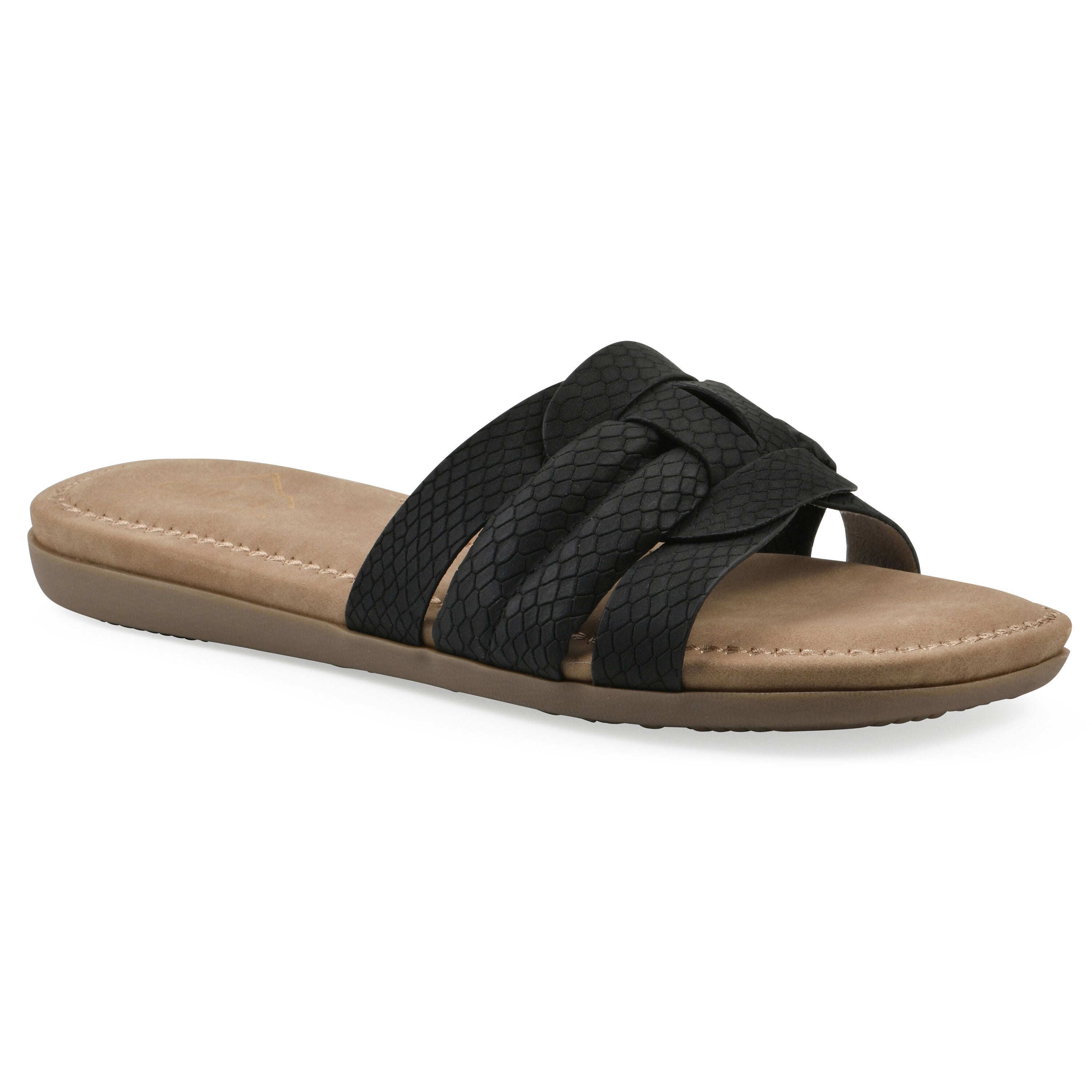 Fraley Slide Sandal, BLACK EMBOSSED, hi-res image number 0