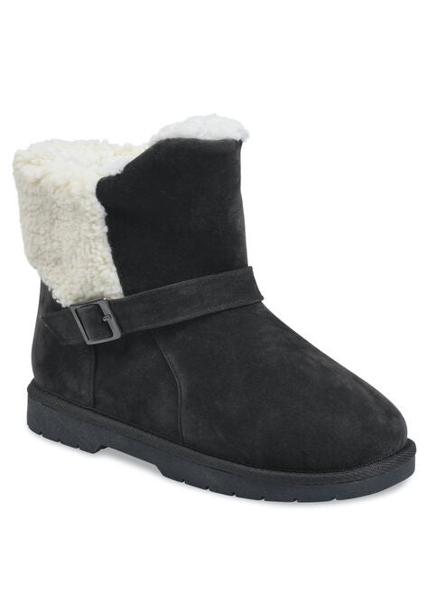 Faux Suede With Berber Back Ankle Boot, GREY, hi-res image number null
