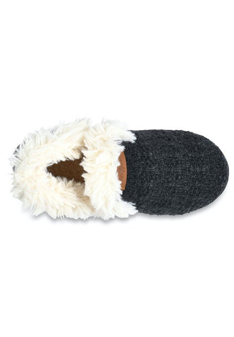 Textured Knit Fur Color Slipper Boot Slippers, , alternate image number null