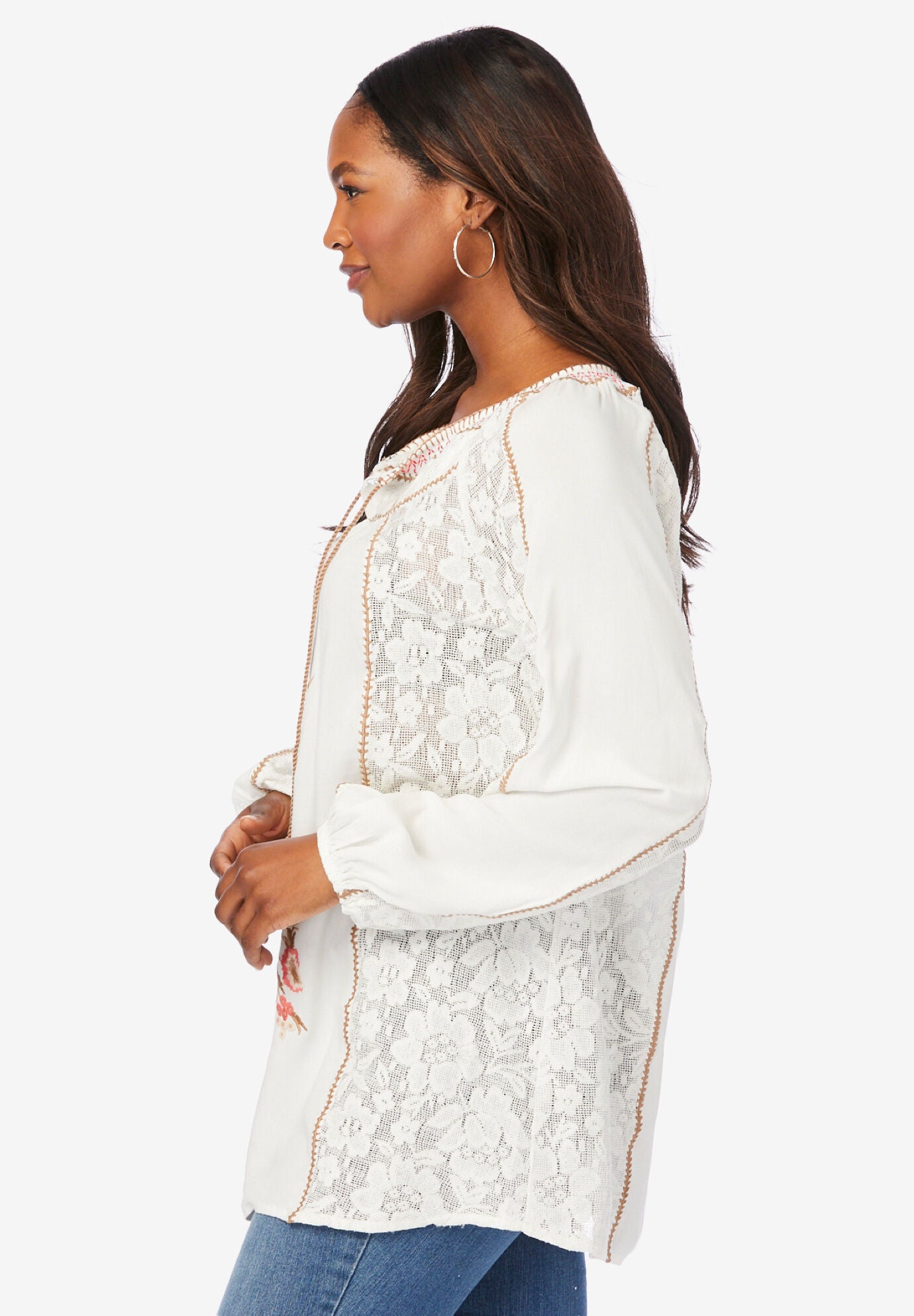 Embroidered Boho Tunic, , alternate image number 2