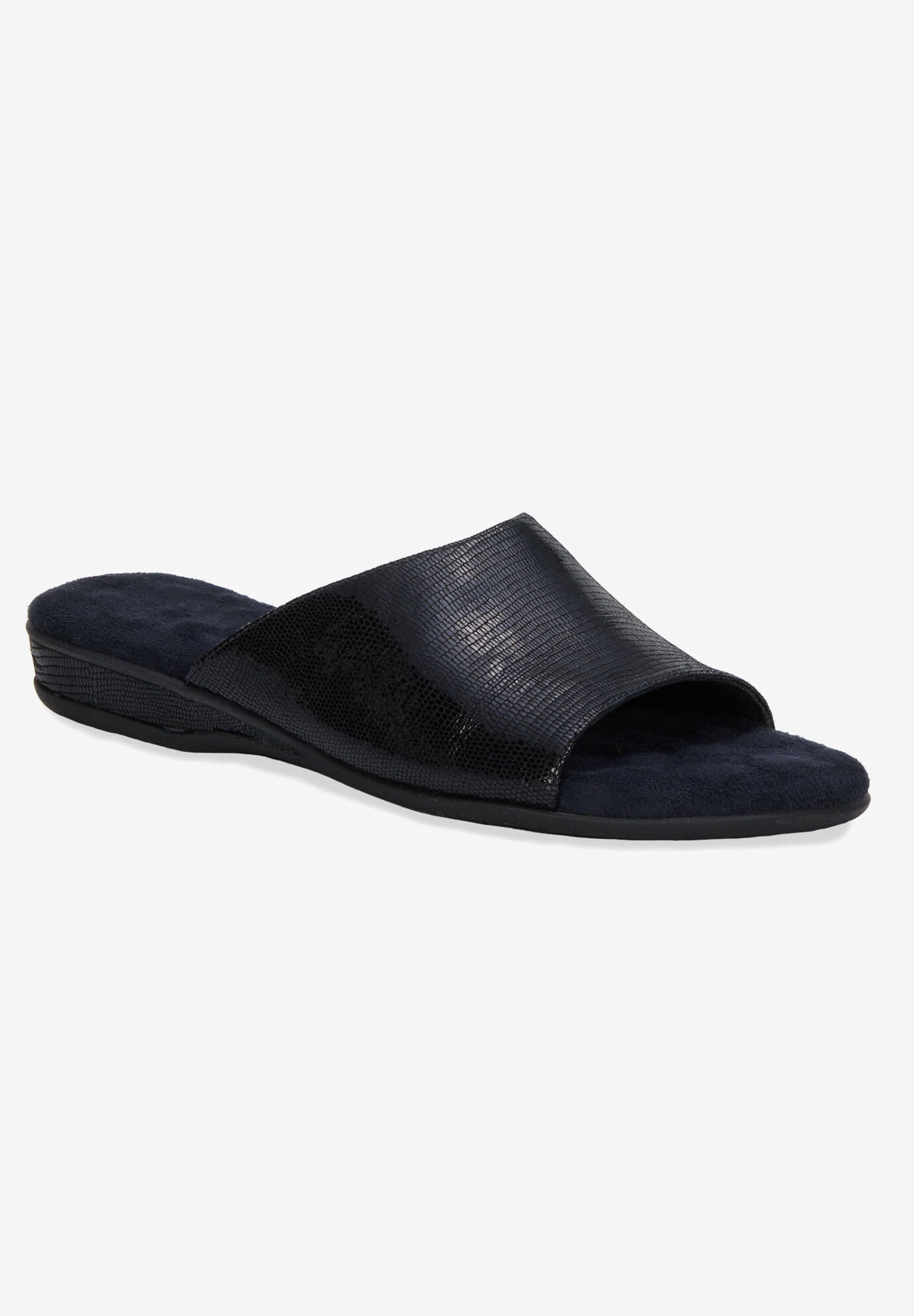 Cam Ii Slide Sandal, BLACK PATENT LIZARD, hi-res image number 0