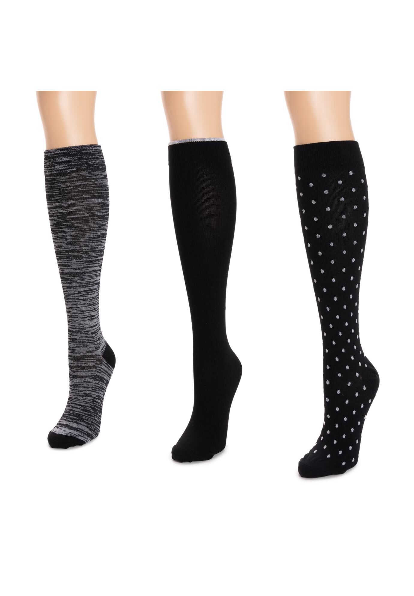 Muk Luks Women&#39;S 3 Pair Pack Compression Socks, , on-hover image number 1
