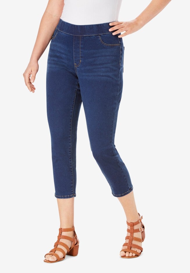 360° Stretch Capri Jean, DARK WASH, hi-res image number null