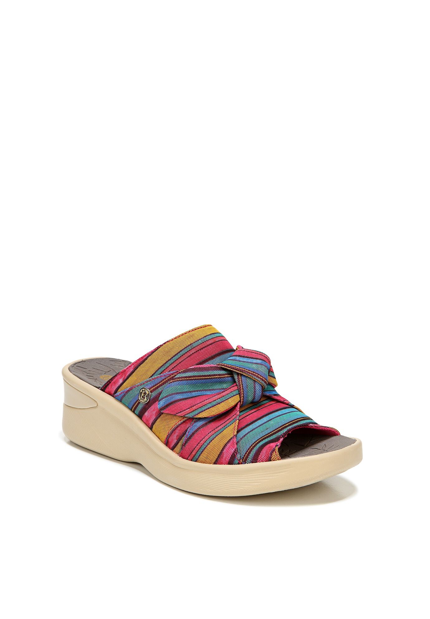 Smile Wedge Sandal, RASPBERRY MIMOSA STRIPE, hi-res image number 0