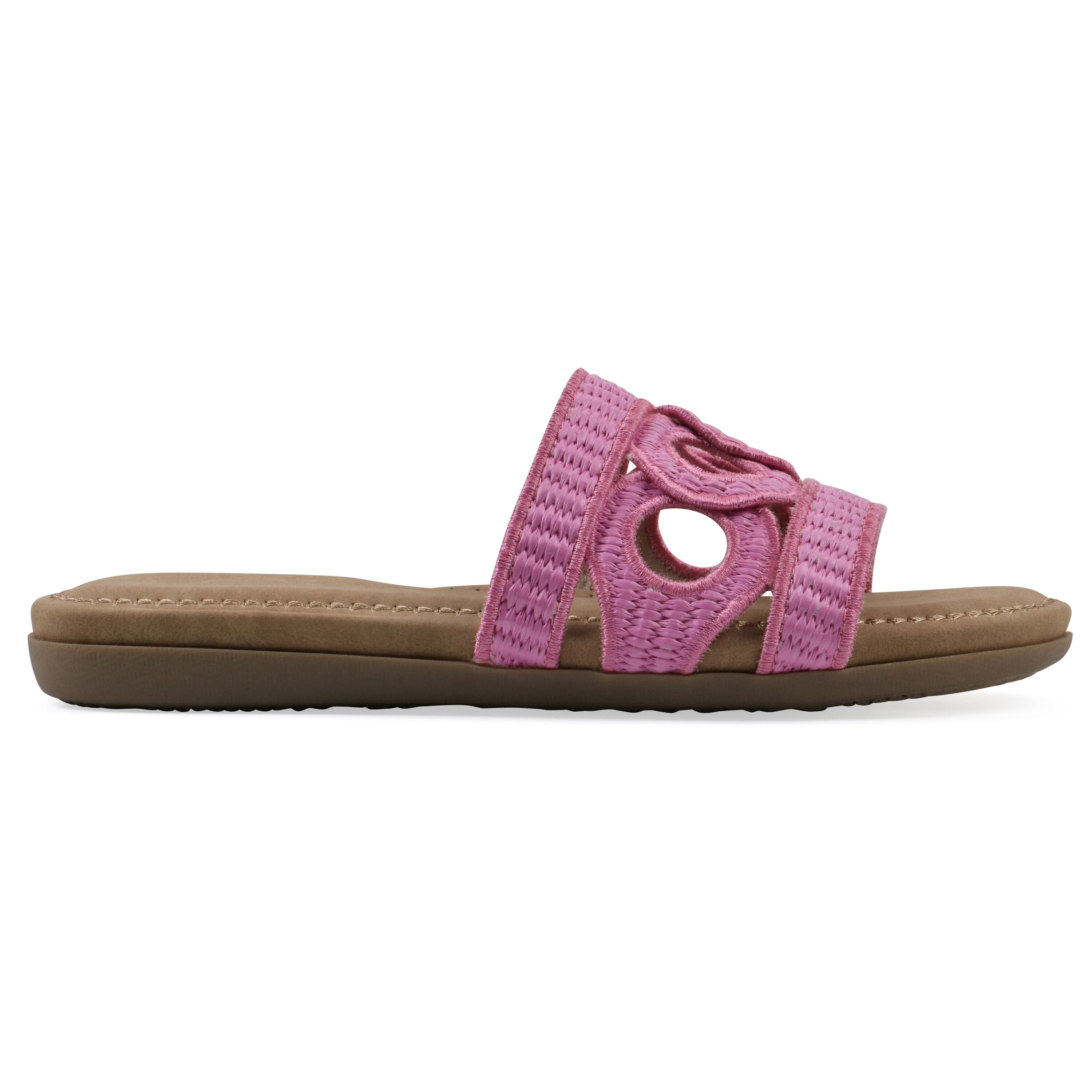 Fraly Slide Sandal, FUCHSIA RAFFIA, alternate image number 2