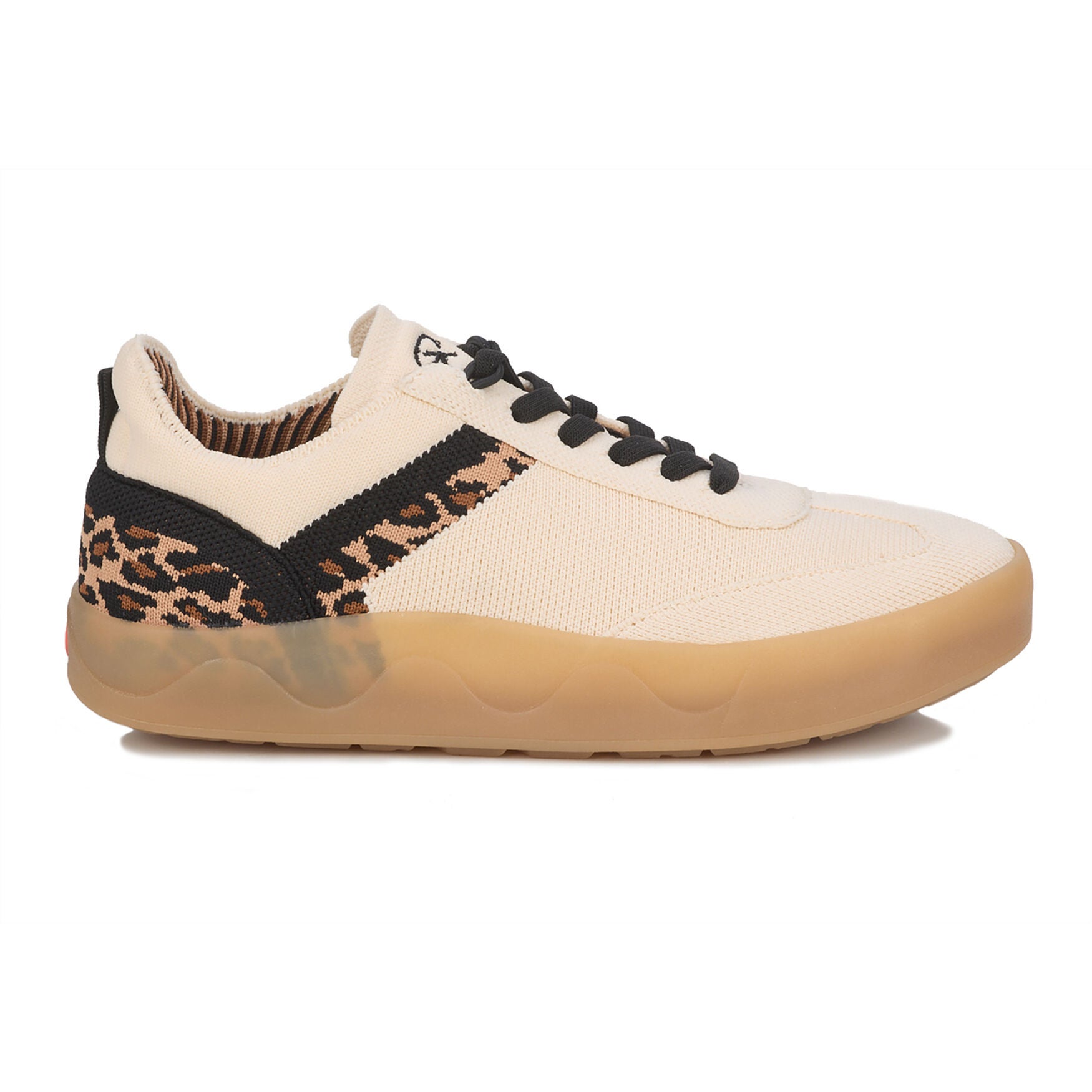Stella Stretch Knit Sneaker, CREAM TAN BLACK, alternate image number 2