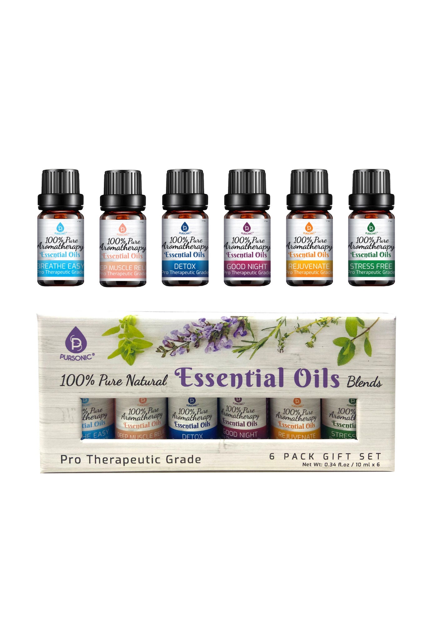 Pure Essential Aromatherapy Oils Gift Set 6Pk, BLENDS, hi-res image number 0