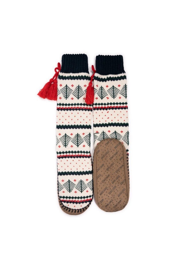 Tassel Slipper Socks, VINTAGE LODGE, hi-res image number 0