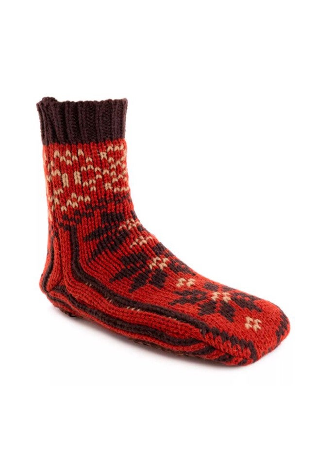 Knit Sock Slipper, SPICE ISLE CHESTNUT, hi-res image number null
