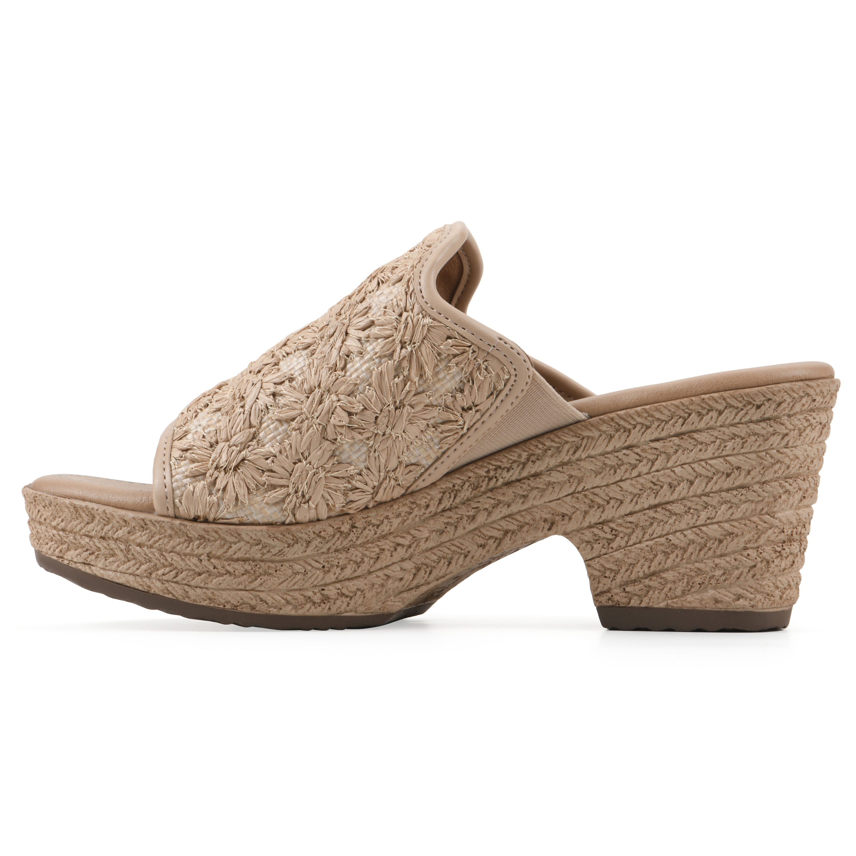 Bizzie Wedge Sandal, NATURAL FABRIC, alternate image number 3