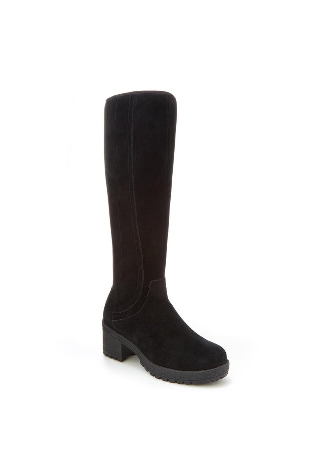 Doyle Waterproof Tall Calf Boot, BLACK SUEDE, hi-res image number 0