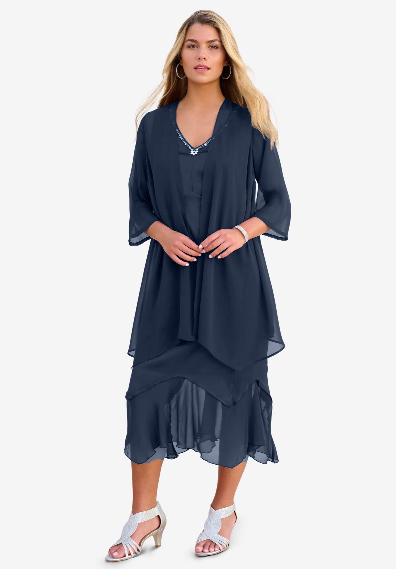 Embellished Jacket Dress, NAVY, hi-res image number 0