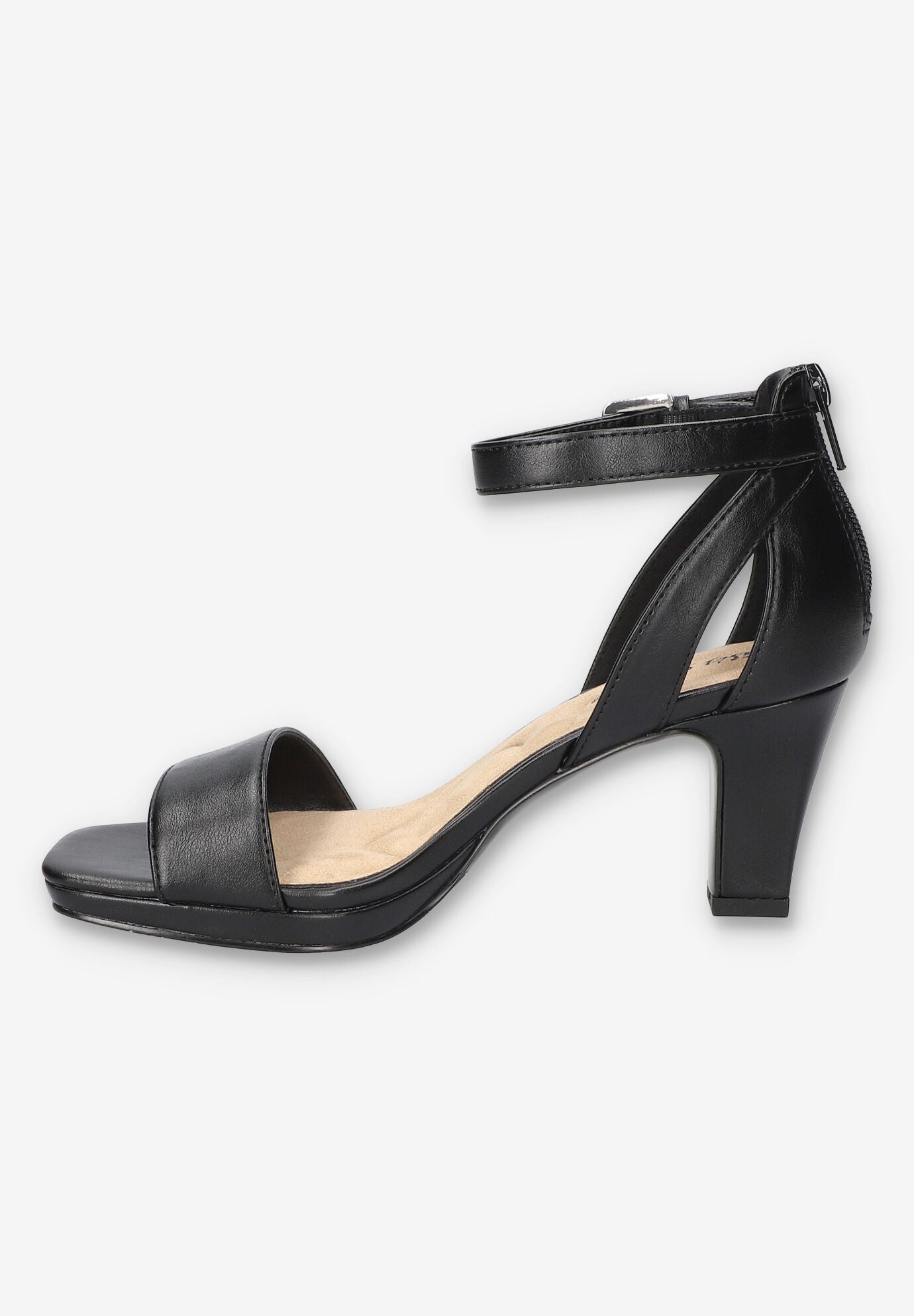 Ro Square Toe Heeled Sandal, BLACK, alternate image number 4