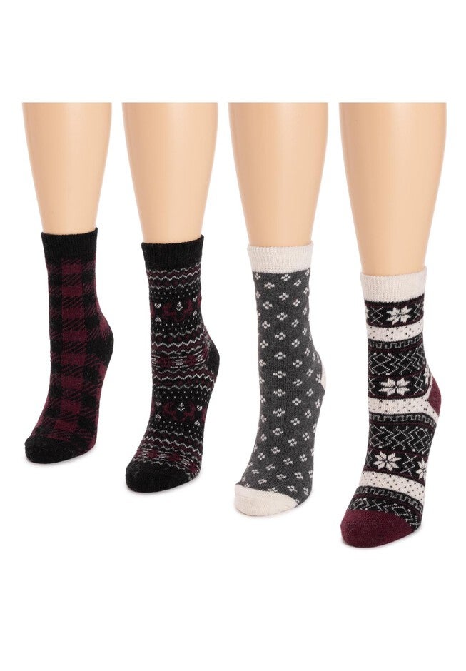 4 Pack Holiday Boot Socks, , alternate image number null