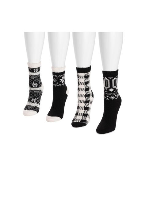 4 Pack Holiday Slipper Socks, , on-hover image number null