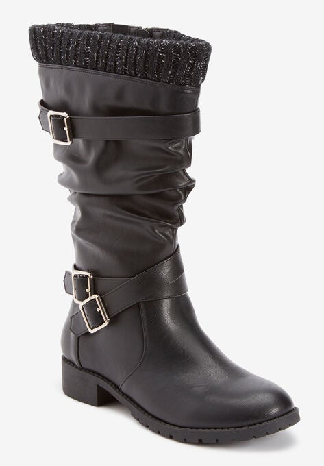 The Eden Wide Calf Boot, BLACK, hi-res image number null