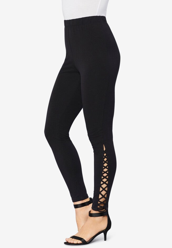 Lattice Essential Stretch Legging, BLACK, hi-res image number 0