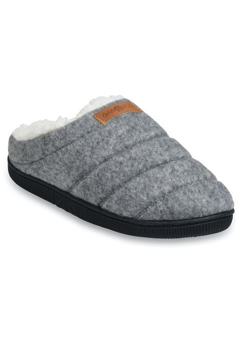 Faux Wool Tube Quilt Clog Slipper Slippers, GREY, hi-res image number null