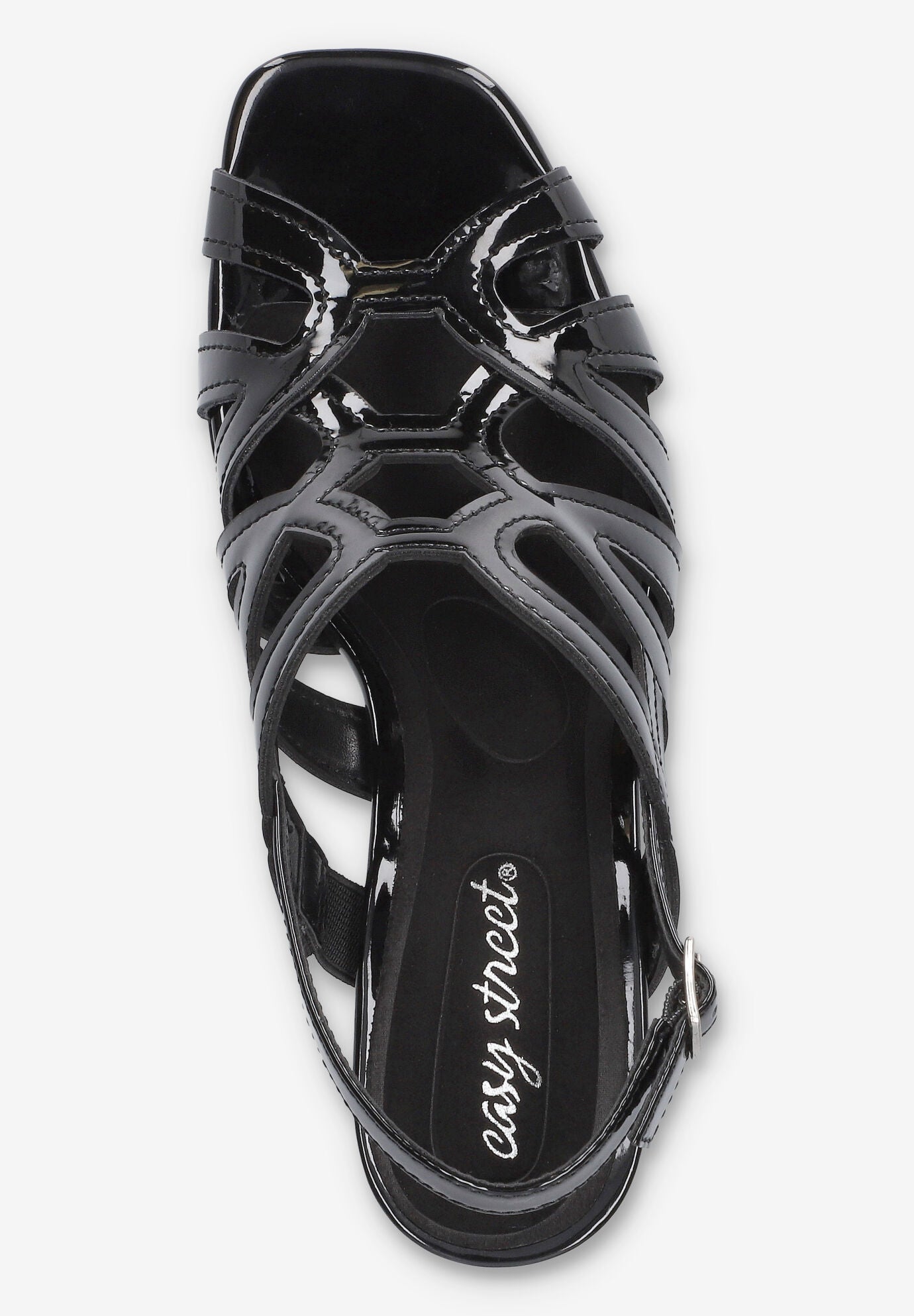 Jetty Heeled Sandal, BLACK PATENT, alternate image number 6