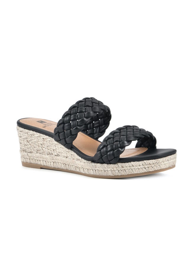 White Mountain Salvadora Mule Sandal, BLACK SMOOTH, hi-res image number 0