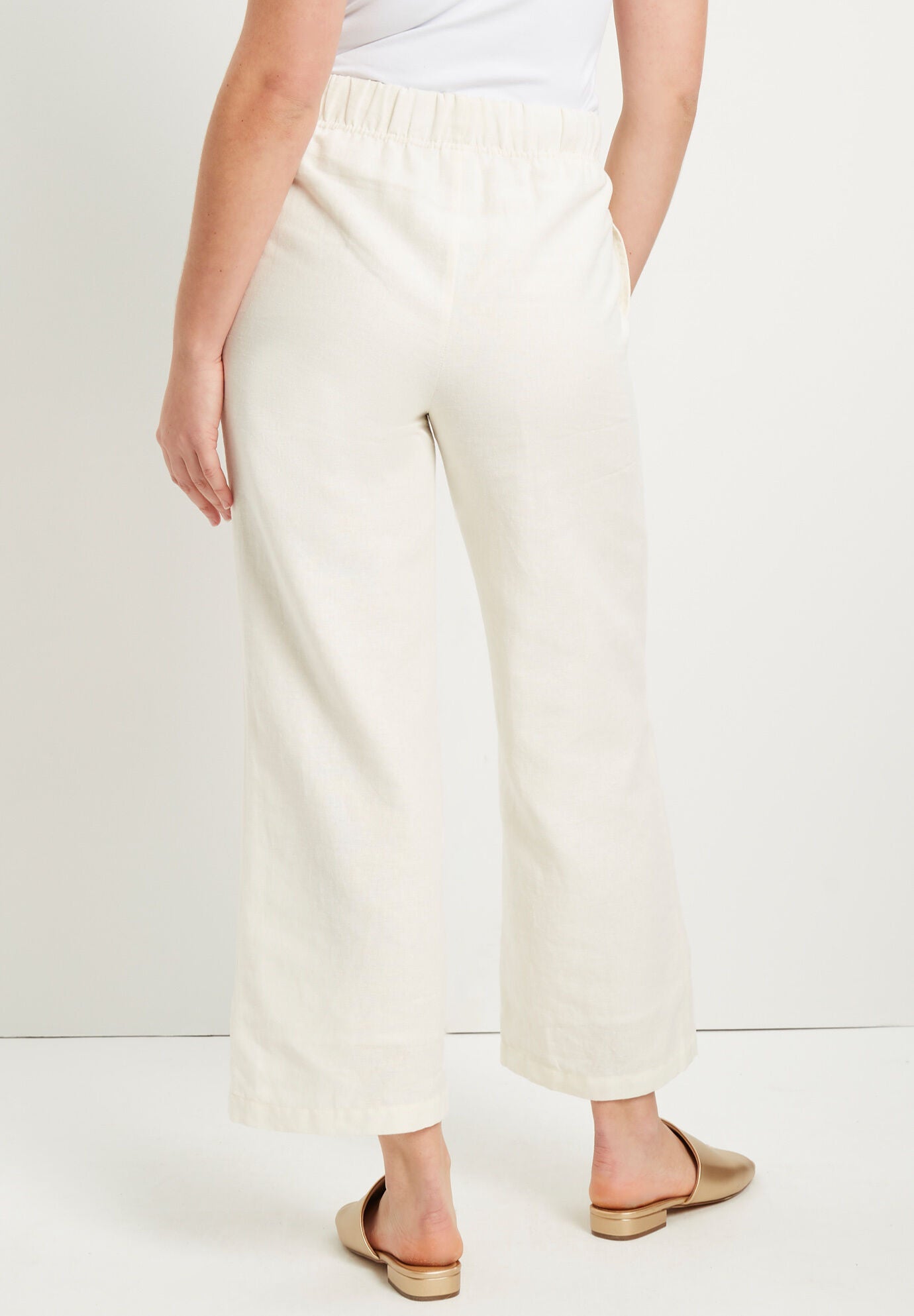 Cropped Wide-Leg Lino Soleil Pant, , on-hover image number 1