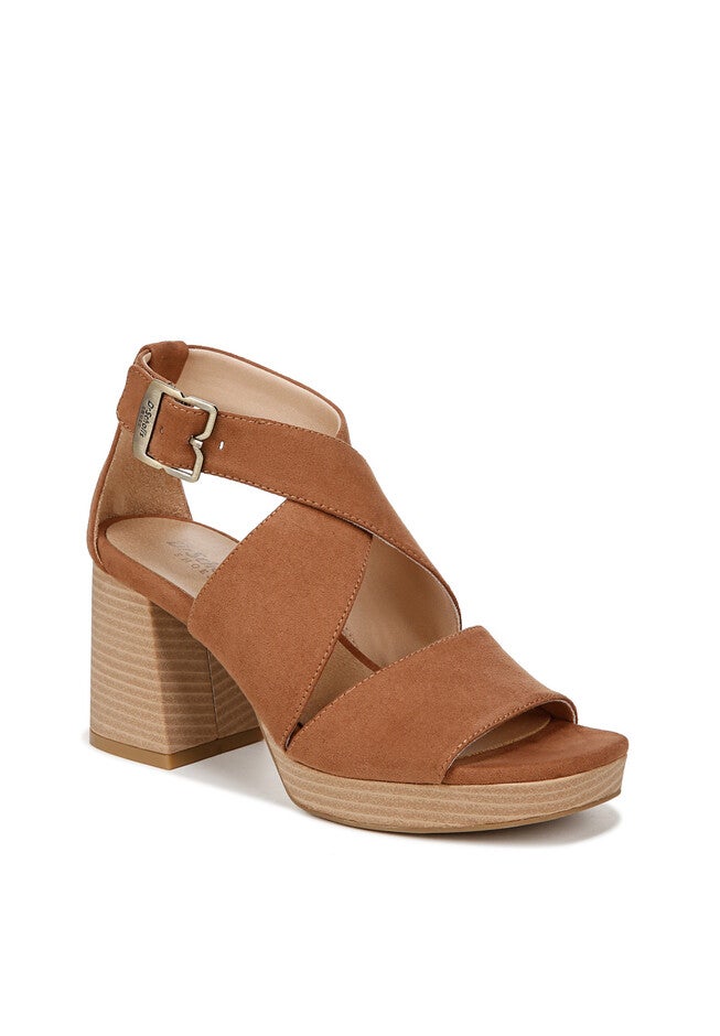 Maya Block Heel Sandal, HONEY BROWN FABRIC, hi-res image number null