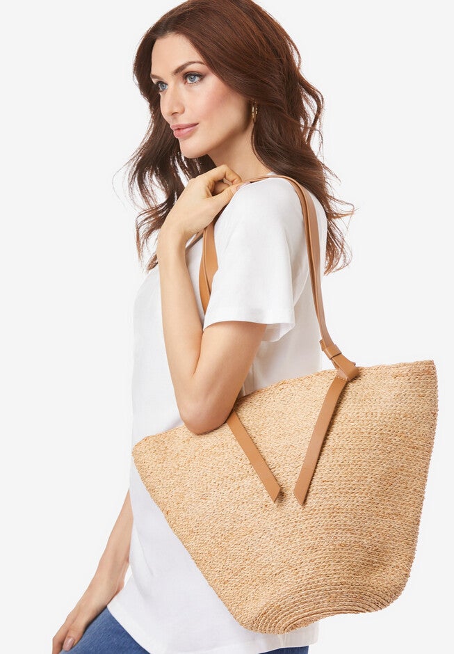 Straw Tote., NATURAL, hi-res image number null