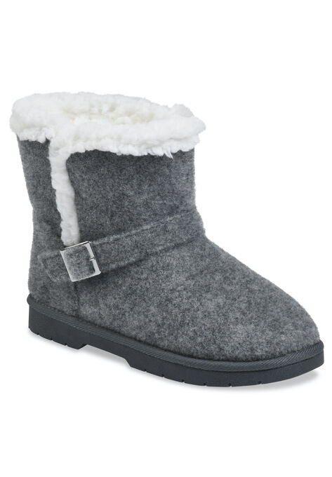Faux Wool Ankle Boot, GREY, hi-res image number null