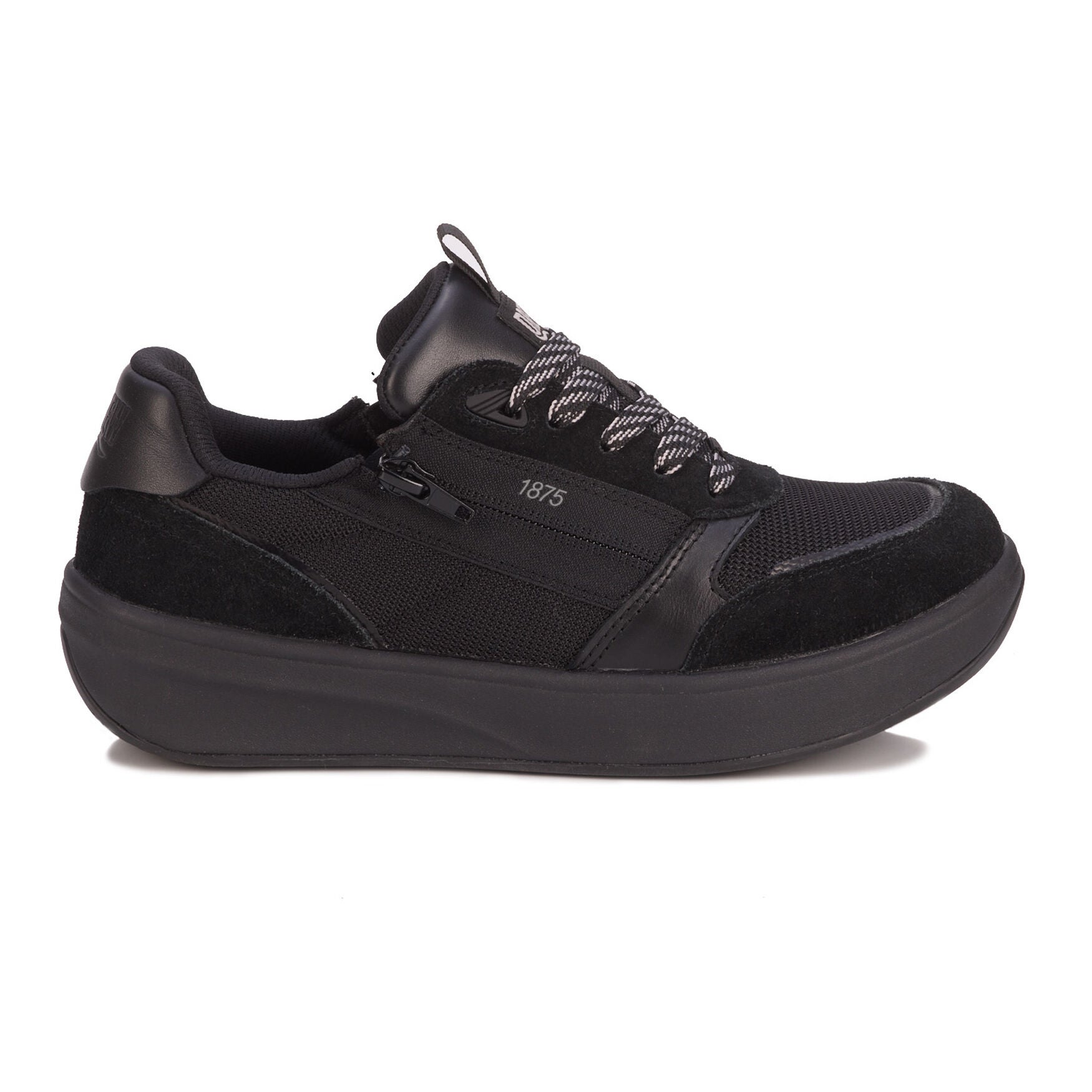 Happy Double Zip Sneaker, SOLID BLACK, alternate image number 2