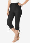 Lace-Up Capri, BLACK DENIM, hi-res image number null