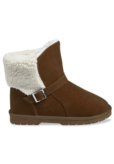 Faux Suede With Berber Back Ankle Boot, , alternate image number null