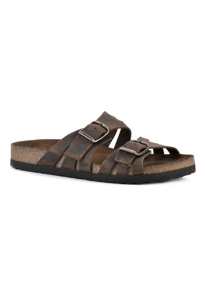 White Mountain Herbal Footbed Sandal, BROWN LEATHER, hi-res image number 0