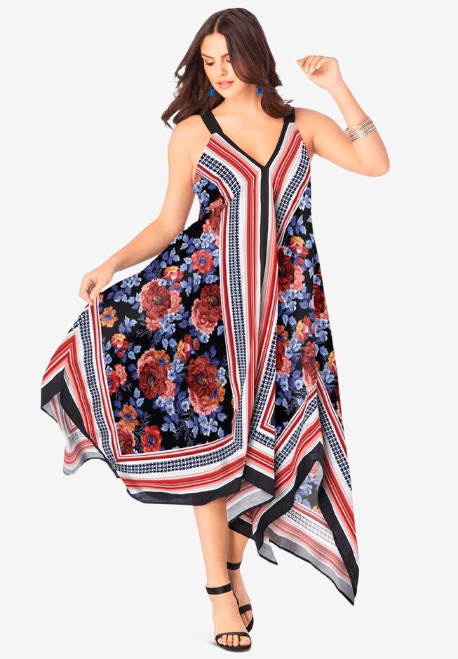 Scarf-Print Maxi Dress, , alternate image number null
