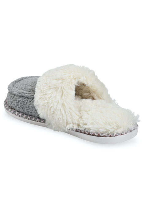 Textured Knit Moccasin Scuff Slipper, , on-hover image number null