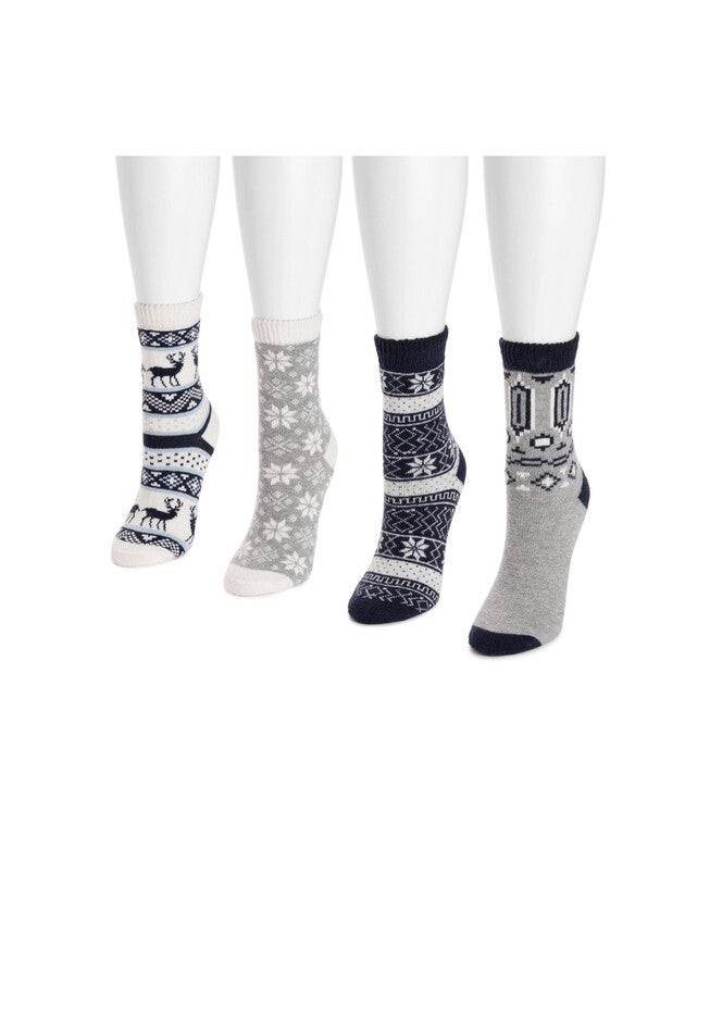 4 Pack Holiday Slipper Socks, , alternate image number 3