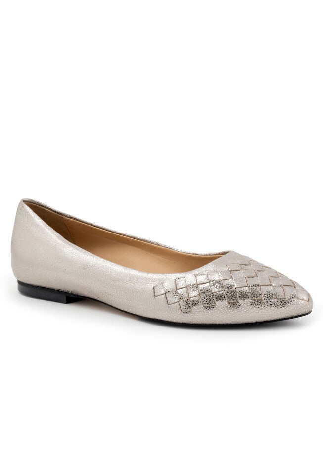 Estee Woven Flat, SILVER EMBOSSED, hi-res image number null