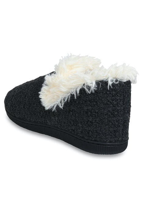 Textured Knit Fur Color Slipper Boot Slippers, , on-hover image number null