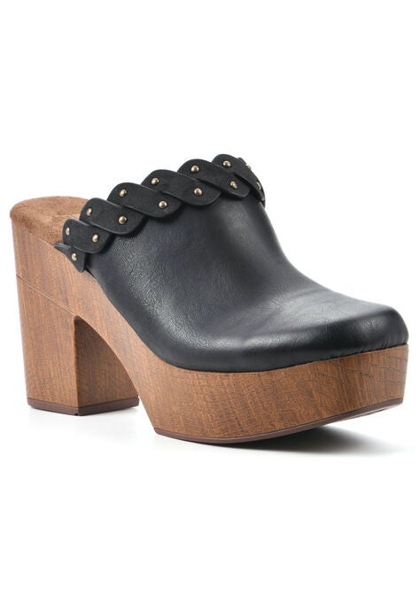 Toss Up Casual Mule, BLACK BURNISHED SMOOTH, hi-res image number null