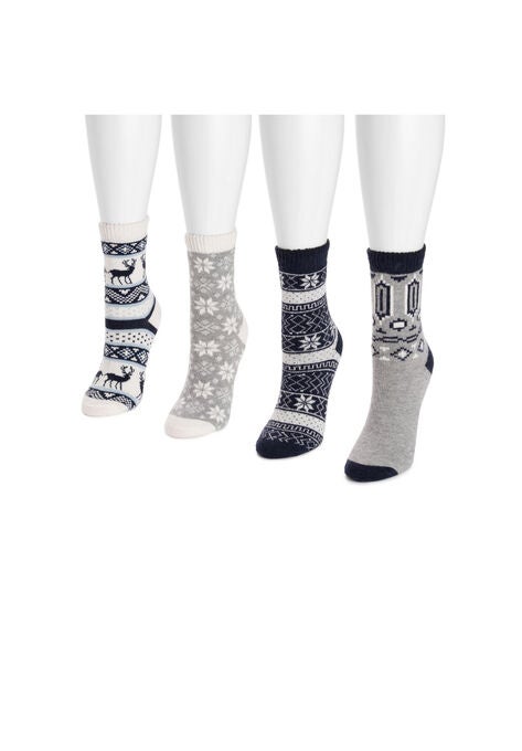 4 Pack Holiday Slipper Socks, , alternate image number null