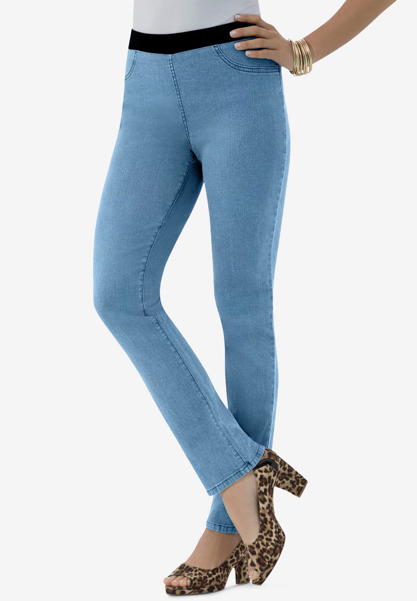 Plus Size Invisible Stretch&reg; All Day Straight-Leg Jean, LIGHT STONEWASH, hi-res image number 0